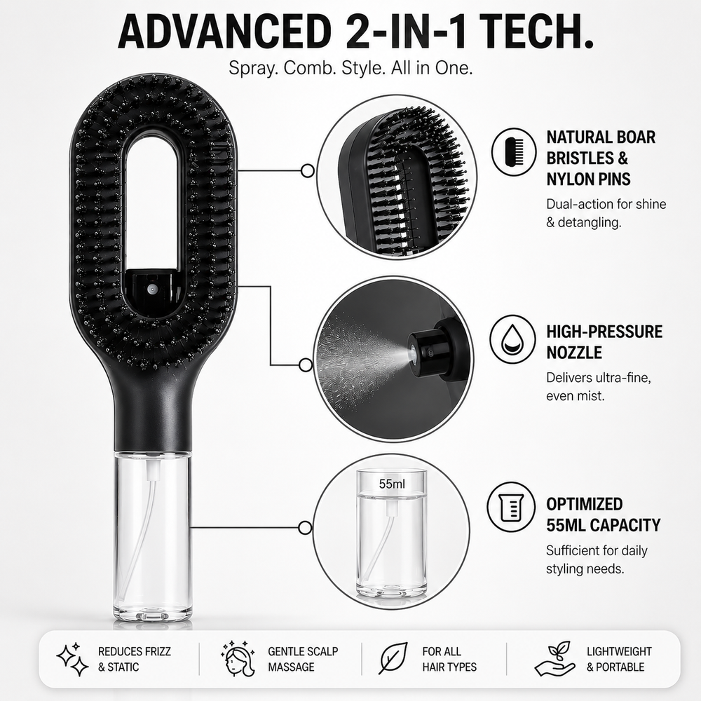 MistBrush 2-in-1 Detangling Brush